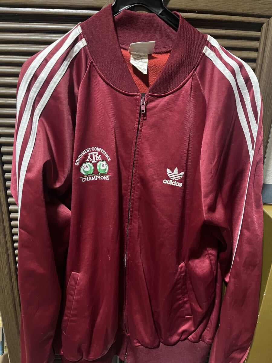 80s USA製 adidas ATP トラックジャケット バーガンディ 80s〜 adidas ATP トラックジャケット USA製 ビッグサイズ