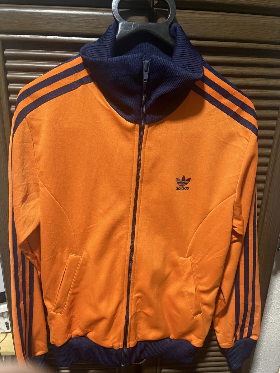 Adidas デサント ジャージ オレンジ 西ドイツ トラックジャケット 70's adidas アディダス トラックジャケット オレンジ ブラック