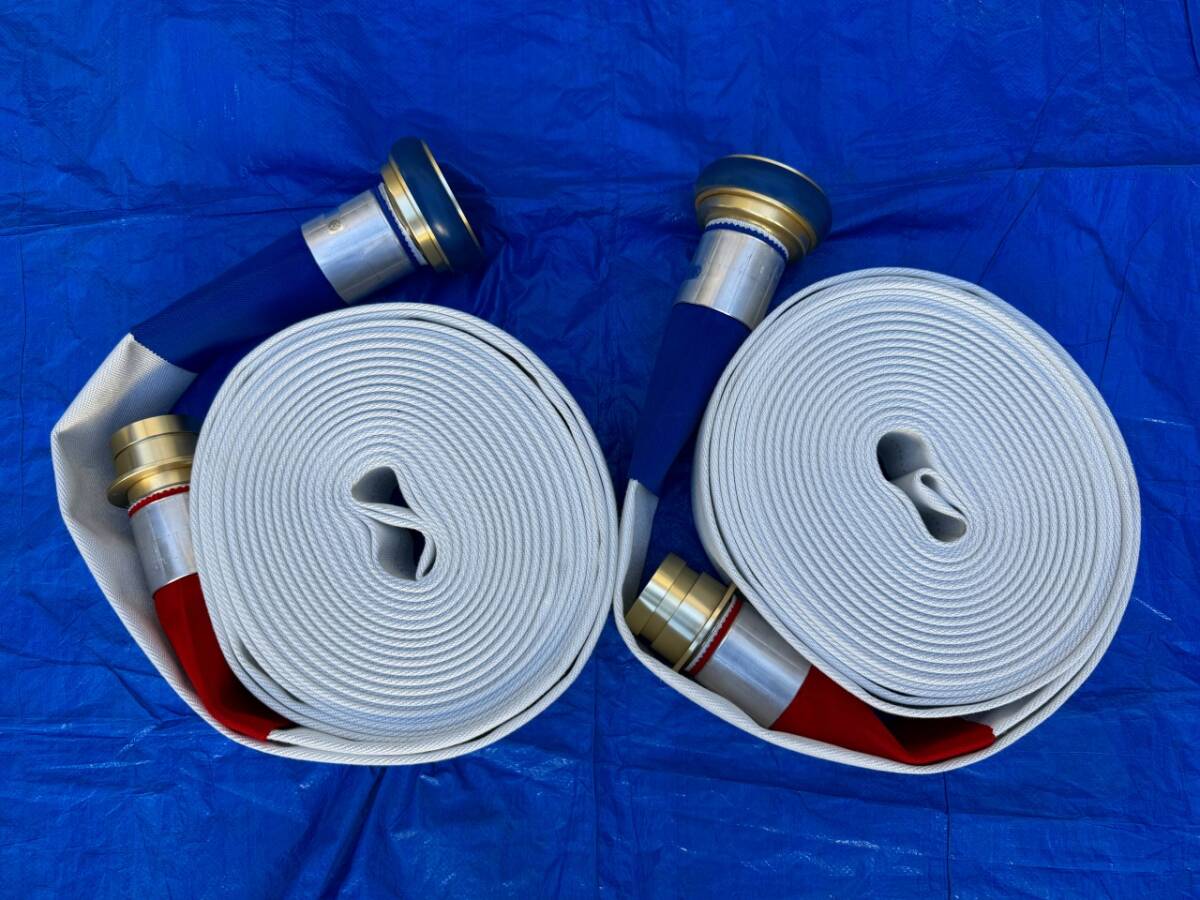 消防ホース　防災関連65A 20m 2本セット（国検認定）　散水　訓練などに 岩崎製作所 消防ホース アクアジェット 65×20m 1.3MPa 2本