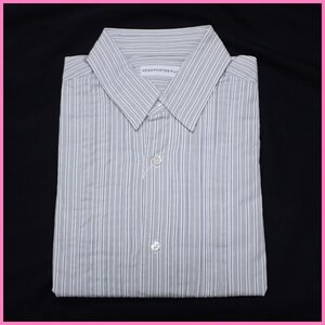 Неиспользованный HEAD PORTER PULS/HEAD PORTER PLUS Рубашка с длинным рукавом мужская M/белый х черный/полоска/внешняя сумка с биркой&1961400298