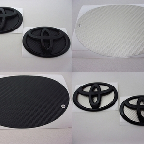 トヨタ 90系NOAH・90系VOXY トヨタカラーNO 202ブラック加工エンブレム フロント&リア2点セット (エンブレム背景シート付き)