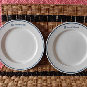 ●即決!送料無料!●2枚まとめて●フォルクスワーゲン 皿●volkswagen/直径約24.5cm/VW/ロゴマーク入り/シンプルなプレート皿/大皿
