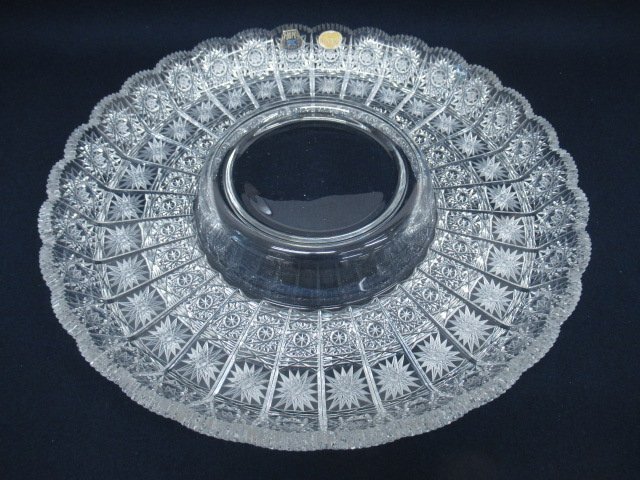 ボヘミアンガラス　大皿　ボヘミアクリスタル Yahoo!オークション -「ボヘミアクリスタル 皿」(ガラス) (工芸品)の