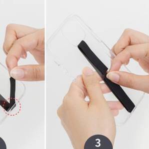 Androidスマホケース用 伸縮ストラップ付きストラップ