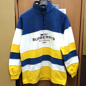 ◆ごえん堂◆中古◆BURBERRYS/バーバリーズ マリンヨッティング ハーフジップ トップス 紺×黄×白 Mサイズ◆6