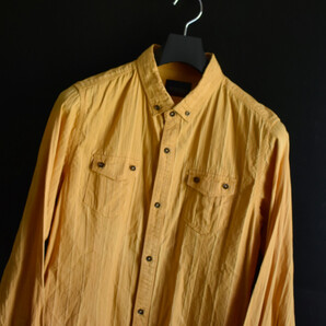 NICOLE CLUB FOR MEN ニコルクラブ フォーメン 刺繍 ストライプ シャツ マスタード 48 メンズ