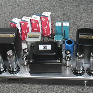 オーダーメイドの新作品、EL34 プッシュプル ステレオ パワーアンプ 、安定動作・高信頼性アンプ【 EL34 と EF86 は新球、元箱付】