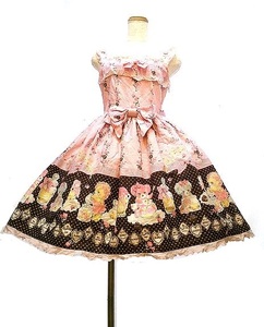 BABY THE STARS なかよしくみゃちゃんはちみつ大好き柄ジュディ ジャンパースカート JSK ベイビーザスターズ ロリータ