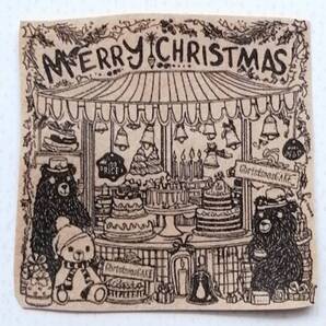 1305 くま クリスマス マーケット はんこ ハンコ ヴィンテージ アンティーク スタンプ イラスト ゴム印 クリスマスカード テディベア 熊
