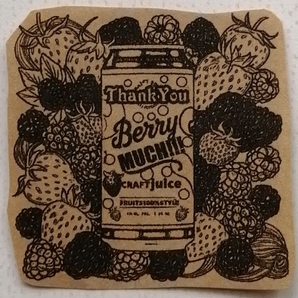 1284 ベリージュース thankyou はんこ ハンコ ヴィンテージ アンティーク スタンプ イラスト ゴム印 いちご ブルーベリー サンキューカード