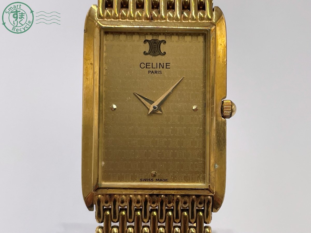 CELINE スクエアフェイス レディース時計 ゴールド/ブラック CELINE スクエアフェイス レディース時計 ゴールド/ブラック