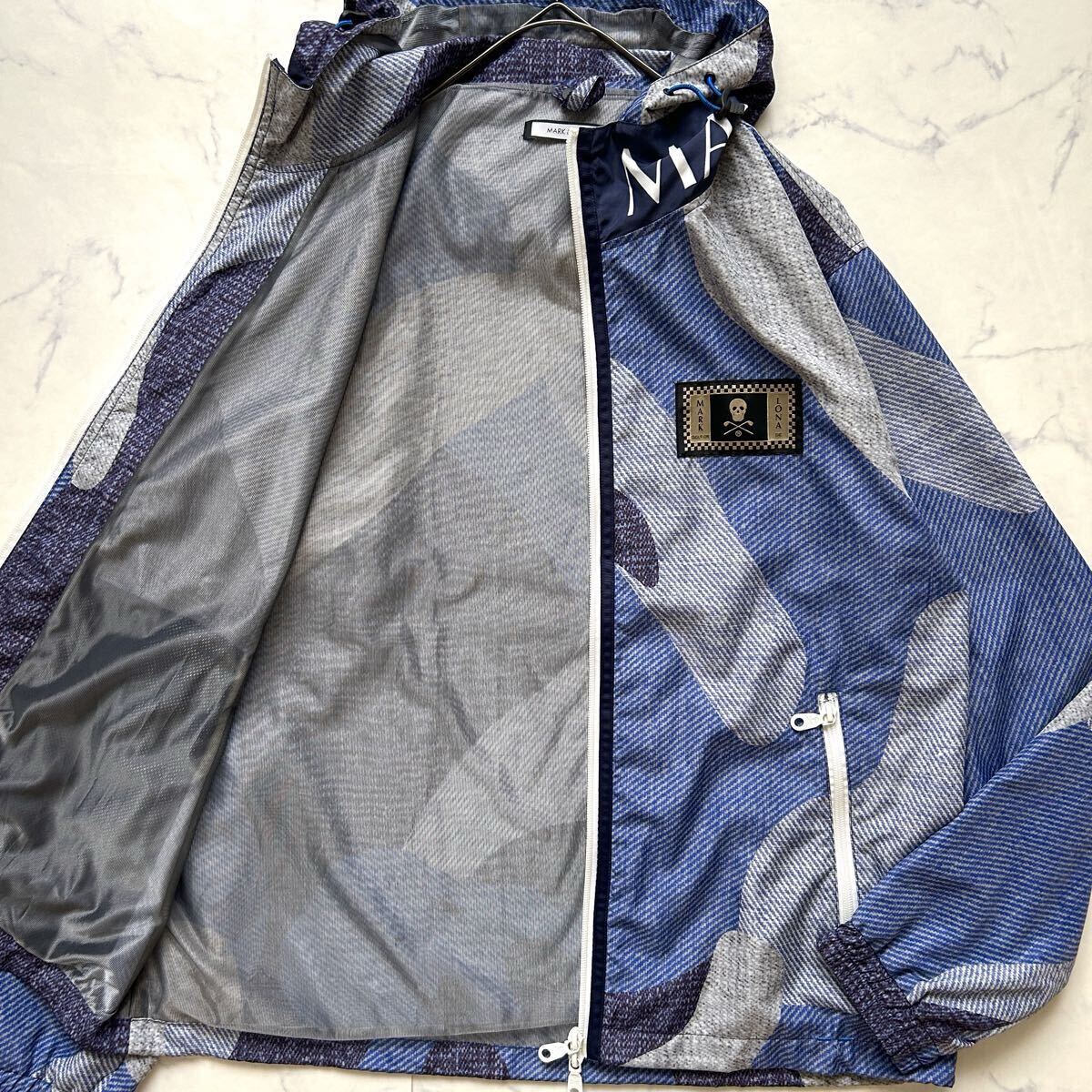 美品 マークアンドロナ 2way ゴルフウェア ナイロン フード ブルゾン M 美品 マークアンドロナ 2way ゴルフウェア ナイロン フード