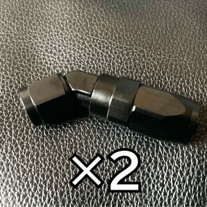 2個セット AN6 オイルクーラー ホースエンド フィッティング 45° 継手 #6 検 アールズ アクティブ PLOT Setrab アルミ ブラック