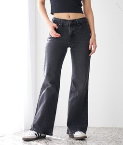 27 新品 LEVI'S PREMIUM MIDDY FLARE リーバイス フレアデニム フレアパンツ フレアー デニム ブーツカット ジーンズ ブラック 黒