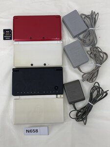 【まとめ売り】【1円~】【ジャンク品/読み込み確認済み】4個 Nintendo 3DS DSi (ポケットモンスターブラック) DSLite 本体 87-T-2-7-N658