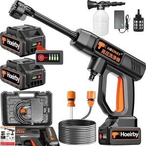 高圧洗浄機 コードレス 充電式 8MPa バッテリー2個付 洗車 家庭用