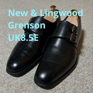 希少 New & Lingwood Grenson MasterPiece ニュー & リングウッド グレンソン マスターピース ダブルモンク 8.5 マスターピース ブラック