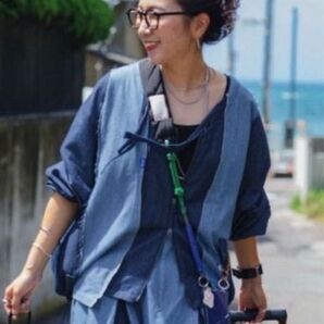 【be with M】ミリリメイクジャケット ブルー FREE