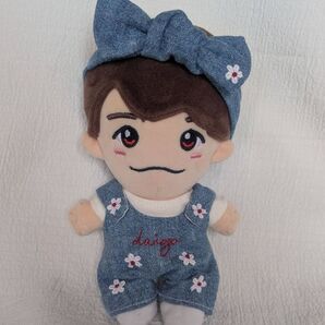 daigo刺繍 デニムサロペット+ヘアバンド