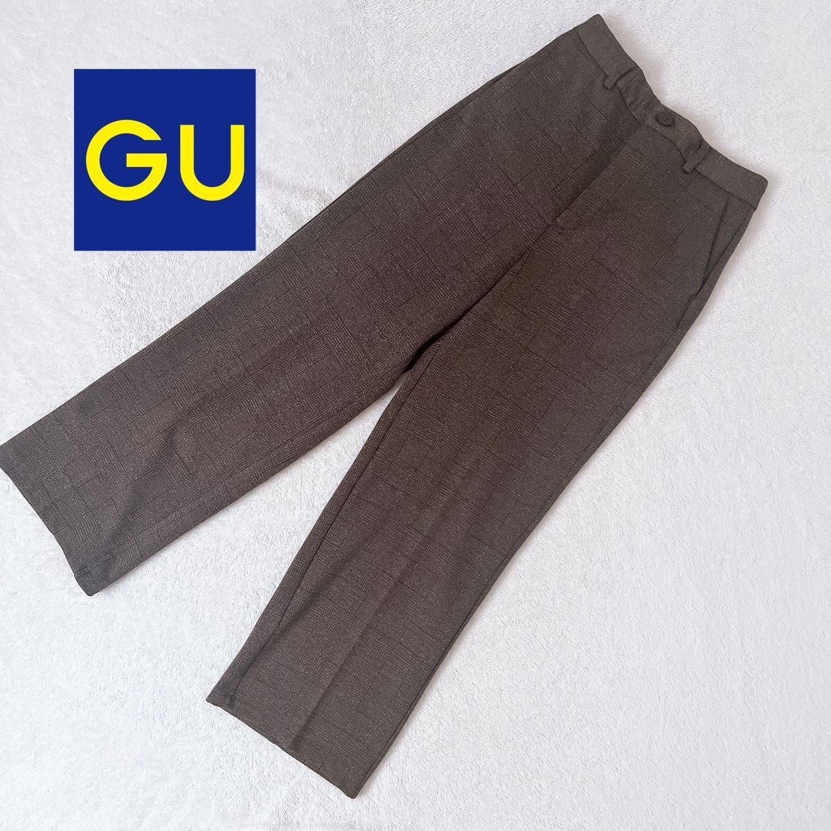 GU グレンチェック　センタープレス　ワイドパンツ　Mサイズ ジーユー ボトムス スラックス