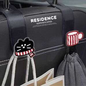 ヘッドレストフック 荷物かけ 2個 シートフック荷掛け 車載 車用フック 車内収納 カー用品 便利グッズ 猫 可愛い おしゃれ