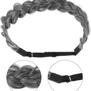 ヘアバンド エクステ 三つ編み カチューシャ グレー系