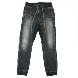  beautiful goods *GOHEMP SLIM RIB DENIM PANTS[26]BLACK USEDgo-hemp stretch Denim slim rib pants jogger jeans made in Japan 