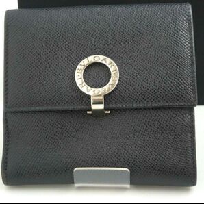 美品!!ブルガリ BVLGARI ブルガリブルガリ 二つ折り財布 ブラック レザー
