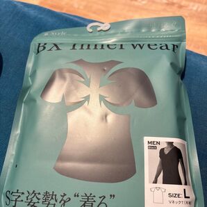 BX INNER WEAR VネックT 半袖 Lサイズ ブラック