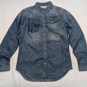 G-STAR RAW デニムシャツ ウエスタンシャツ ワークシャツ ダメージ ビンテージ USED 加工 デニム ジーンズ