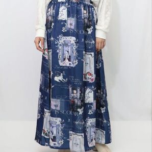 イズスカラー isscolar 553203:現在と過去 イメージプリントスカート
