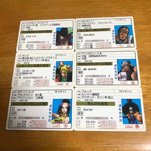 ワンピース 運転免許証風カード 6枚セット ミホーク サンジ ボルサリーノ