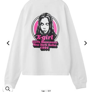 新品 エックスガール X-girl MESSAGE AND FACE CIRCLE LOGO L/S TEE ロンT