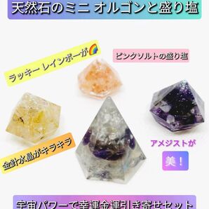 風水開運オルゴナイト盛り塩セット 宇宙パワーで幸運金運引き寄せセット 天然石とヒマラヤ岩塩 金運 高次元と繋がる 万能 願い叶える