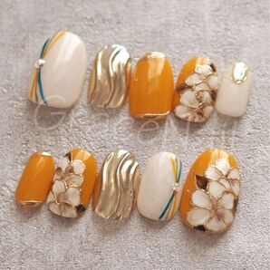 No.2182 現品販売!ネイルチップ ショート 成人式卒業式袴着物和柄振袖