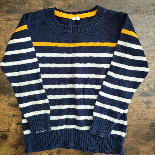 値下げ不可★ 長袖 セーター ニット トップスネイビー紺色 ボーダー キッズ