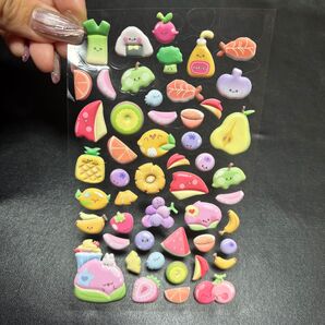 ぷにぷに シール ぷっくり 食べ物 果物 フルーツ 野菜 おにぎり