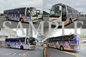 D【バス写真】Ｌ版４枚　東海バス　エアロエース　ラブライブ！サンシャイン！！ラッピング車　三島エクスプレス