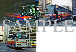 F[ bus photograph ]L version 3 sheets Ibaraki traffic aero bus Blue Ribbon 