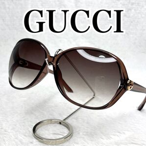 一級品GUCCI グッチ GG3525 サイドゴールドハート サングラス インターロッキング ブラウン イタリア製