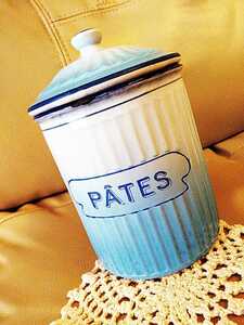 イースター レア フランス アンティーク BB PATES ホーロー ポット キャニスター 骨董 蚤の市 レース エトワール JAPY パステル ビスク 缶 