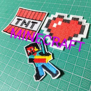 マインクラフト マイクラ 刺繍アイロンワッペン3点セットB ②
