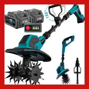 耕運機 家庭用 充電式 18Vマキタバッテリー互換 170mm直径SK5マンガン