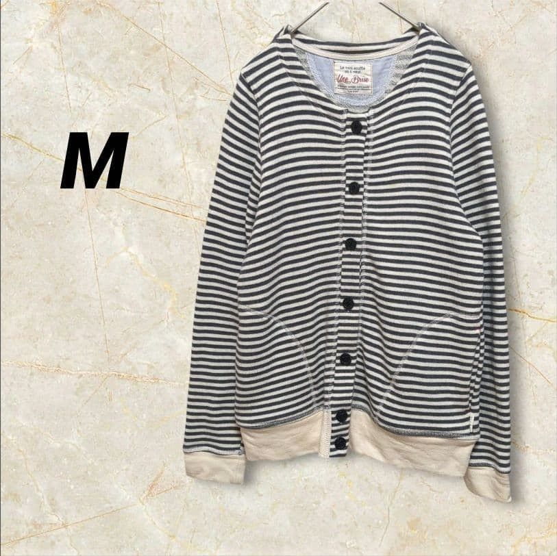 Une Brise レディースボーダーカーディガン　【M】トレーナー　カジュアル 長袖