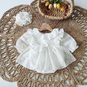 新品 ベビードレス お食い初め お宮参り ロンパース ワンピース 退院着 新生児 女の子 お洋服 結婚式