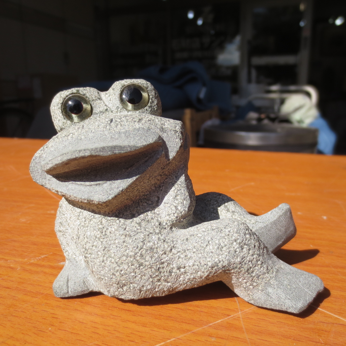 Frog Frog Cute Ornament Miscellaneous Goods Granite Object Stone Frog Free Shipping KE1, handmade works, interior, miscellaneous goods, ornament, object