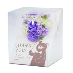 ソープフラワー クマさん バルーン シャボン パープル