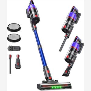 掃除機 コードレス 58kPa強力吸引 視感度最適グリーンLED搭載 自立式