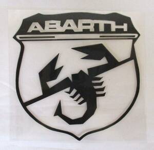 【新品・即決】ABARTH アバルト 黒文字 ステッカー 12cm ロゴ シール 定形外郵便発送可