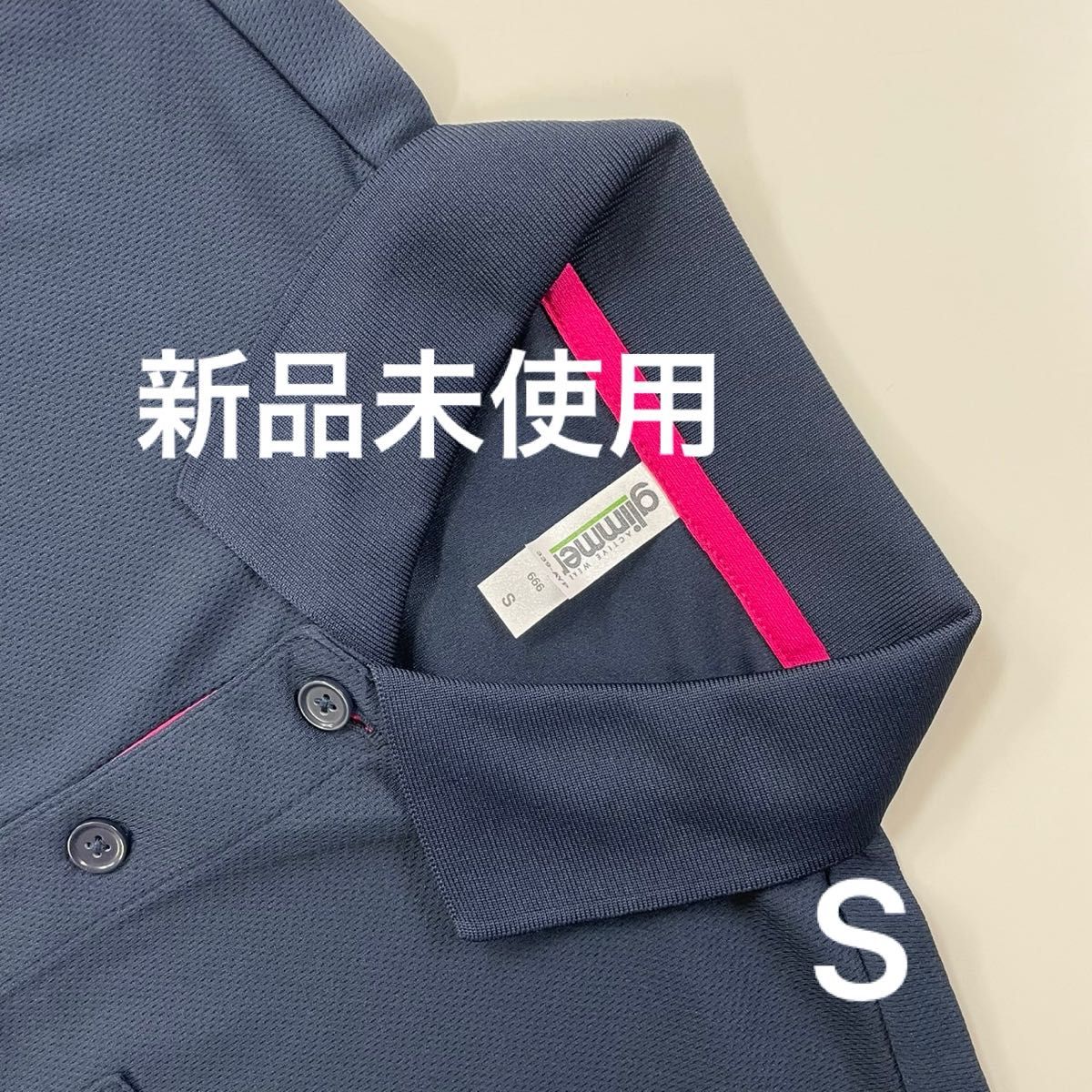 UVカット ドライ レイヤード ポロシャツ 半袖【339-AYP】S ネイビー×ホットピンク【3192】